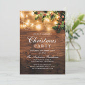Mistletoe Branch Rustic Holiday Kerstfeest Kaart (Staand voorkant)