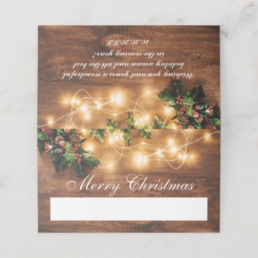 Mistletoe Branch Rustic Holiday Kerstfeest Plaatskaartje (Buitenkant ongevouwen)