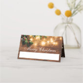 Mistletoe Branch Rustic Holiday Kerstfeest Plaatskaartje (Voorkant)