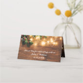 Mistletoe Branch Rustic Holiday Kerstfeest Plaatskaartje (Achterkant)