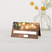 Mistletoe Branch Rustic Holiday Kerstfeest Plaatskaartje (Voorkant)