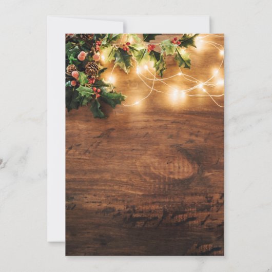 Mistletoe Branch Rustic Holiday Kerstmis Rood Kaart (Achterkant)