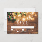 Mistletoe Branch Rustic Holiday RSVP-kaart RSVP Kaartje (Voorkant)