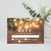 Mistletoe Branch Rustic Holiday RSVP-kaart RSVP Kaartje (Staand voorkant)