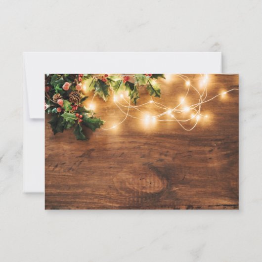 Mistletoe Branch Rustic Holiday RSVP-kaart RSVP Kaartje (Achterkant)