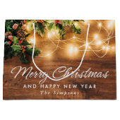 Mistletoe Branch Rustic Kerstfeestdag Groot Cadeauzakje (Voorkant)