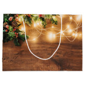 Mistletoe Branch Rustic Kerstfeestdag Groot Cadeauzakje (Achterkant)