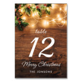 Mistletoe Branch Rustiek Hout Vakantie Kerstmis Kaart (Voorkant)