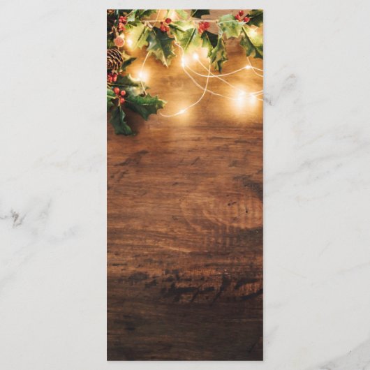 Mistletoe Branch Rustiek Kerstmis Vakantie Diner Menu (Achterkant)