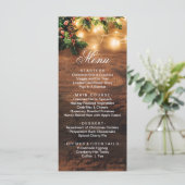 Mistletoe Branch Rustiek Kerstmis Vakantie Diner Menu (Staand voorkant)