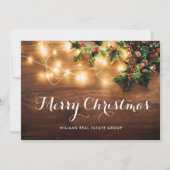 Mistletoe Branch Rustieke Corporate Kerstmis Feestdagenkaart (Voorkant)