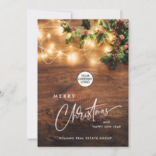 Mistletoe Branch Rustieke Corporate Kerstmis Feestdagenkaart