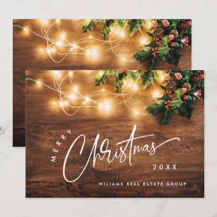 Mistletoe Branch Rustieke Corporate Kerstmis Feestdagenkaart