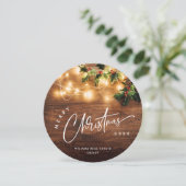 Mistletoe Branch Rustieke Corporate Kerstmis Feestdagenkaart (Staand voorkant)