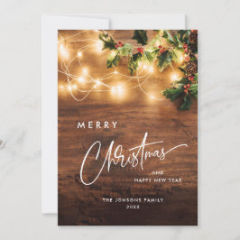 Mistletoe Branch Rustieke Kerstmis Groet Feestdagenkaart