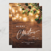Mistletoe Branch Rustieke Kerstmis Groet Feestdagenkaart (Voorkant / Achterkant)