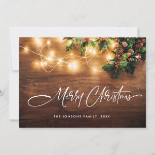 Mistletoe Branch Rustieke Kerstmis Groet Feestdagenkaart