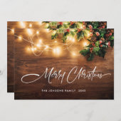 Mistletoe Branch Rustieke Kerstmis Groet Feestdagenkaart (Voorkant / Achterkant)