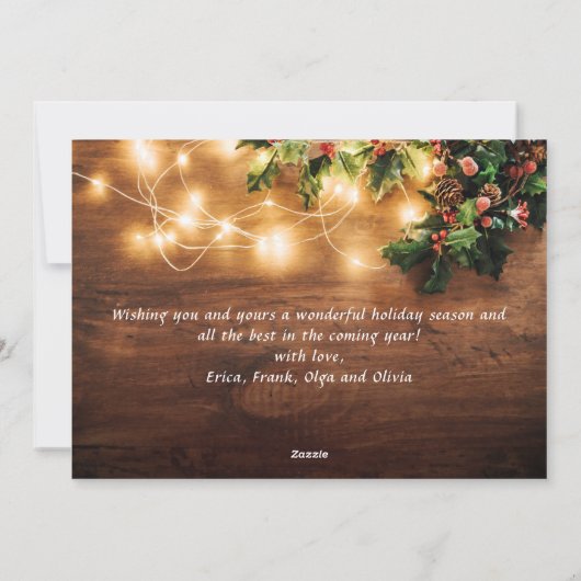 Mistletoe Branch Rustieke Kerstmis Groet Feestdagenkaart (Achterkant)