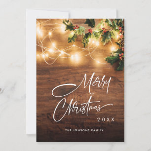 Mistletoe Branch Rustieke Kerstmis Groet Feestdagenkaart