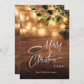 Mistletoe Branch Rustieke Kerstmis Groet Feestdagenkaart (Voorkant / Achterkant)