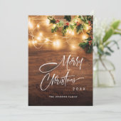 Mistletoe Branch Rustieke Kerstmis Groet Feestdagenkaart (Staand voorkant)