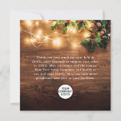 Mistletoe Branch Rustieke Kerstmis Groet Vakantie Bedankkaart (Achterkant)