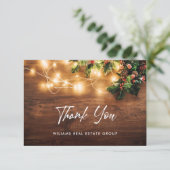 Mistletoe Branch Rustieke Kerstmis Groet Vakantie Bedankkaart (Staand voorkant)