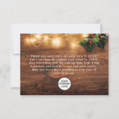 Mistletoe Branch Rustieke Kerstmis Groet Vakantie Bedankkaart (Achterkant)