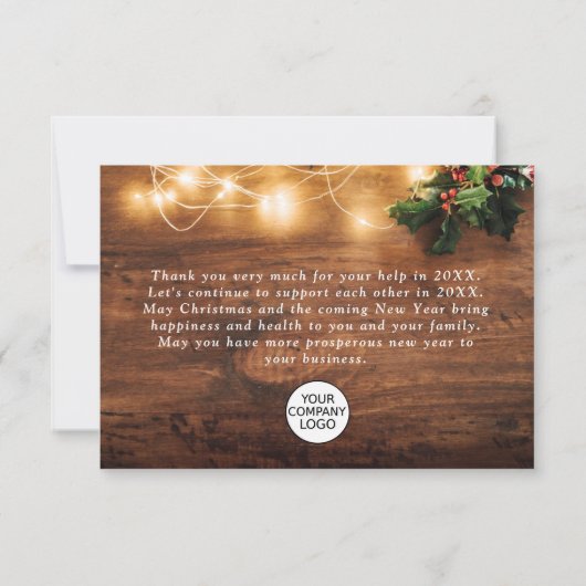 Mistletoe Branch Rustieke Kerstmis Groet Vakantie Bedankkaart (Achterkant)