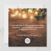Mistletoe Branch Wood Kerstmis Corporate Greeting Kaart (Achterkant)