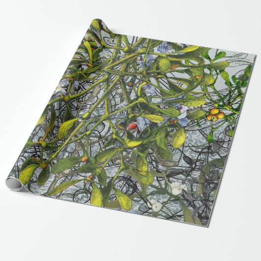 Mistletoe Cadeaupapier (Uitgerold)