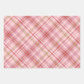 Mistletoe Candy Canes Plaid Custom Monogram Roze Inpakpapier Vel (Voorkant 2)