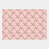Mistletoe Candy Canes Plaid Custom Monogram Roze Inpakpapier Vel (Voorkant)