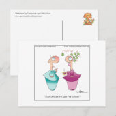 MISTLETOE Cartoon Briefkaart door April McCallum (Voorkant / Achterkant)