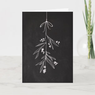 Mistletoe Chalkboard Art Holiday Card Feestdagen Kaart