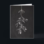 Mistletoe Chalkboard Art Holiday Kaart<br><div class="desc">Met de hand getekend met een fijn krijt,  is deze Mistletoe-kaart een elegante manier om je groet naar vrienden en familie te sturen dit vakantieseizoen.</div>