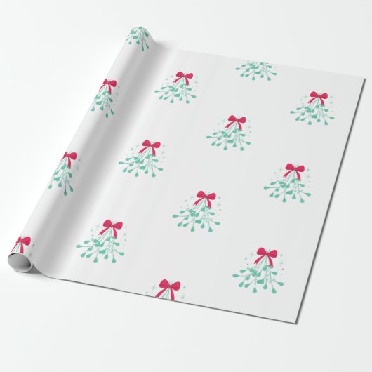 Mistletoe Christmas Cadeaupapier (Uitgerold)