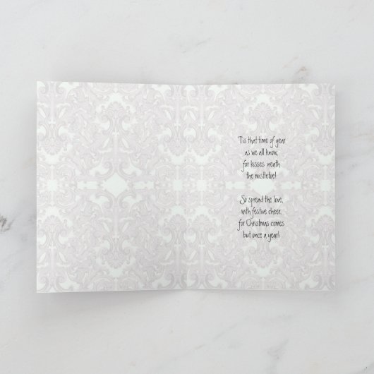 Mistletoe Christmas Card Kaart (Binnen)