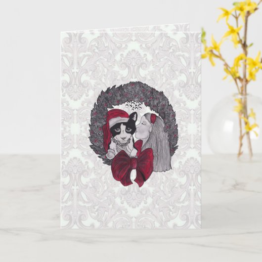 Mistletoe Christmas Card Kaart (Gele Bloem)
