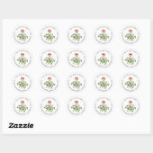 Mistletoe Christmas Holiday Retouradres Ronde Sticker (Vel)