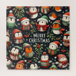 Mistletoe Christmas Penguin Carolers met trompette Legpuzzel