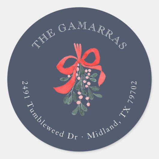 Mistletoe Christmas Return Adres Sticker (Voorkant)