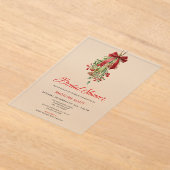 Mistletoe Christmas Winter Bridal Shower Acryl Uitnodigingen (Laagn)