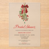 Mistletoe Christmas Winter Bridal Shower Acryl Uitnodigingen (Voorkant)