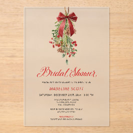 Mistletoe Christmas Winter Bridal Shower Acryl Uitnodigingen
