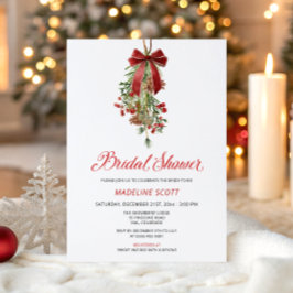 Mistletoe Christmas Winter Bridal Shower Kaart