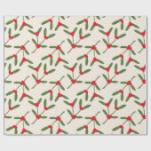 Mistletoe Christmas Wrapping Paper Cadeaupapier (Vlak)