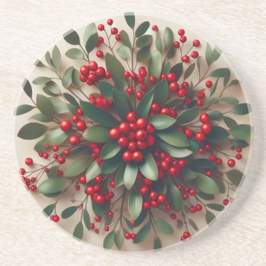 Mistletoe Coaster Zandsteen Onderzetter (Voorkant)
