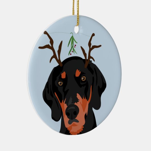 Mistletoe Coonhound Ornament (Rechts)